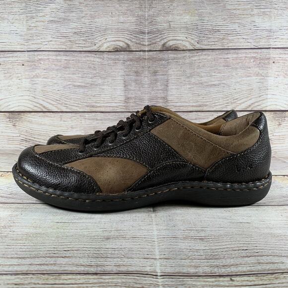 Born Monica Womens Size 8 Oxford Lace Up Shoes Sneakers Tan Brown Leather Walk - Picture 1 of 9